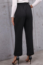 Black Belted Paperbag Waist Pants