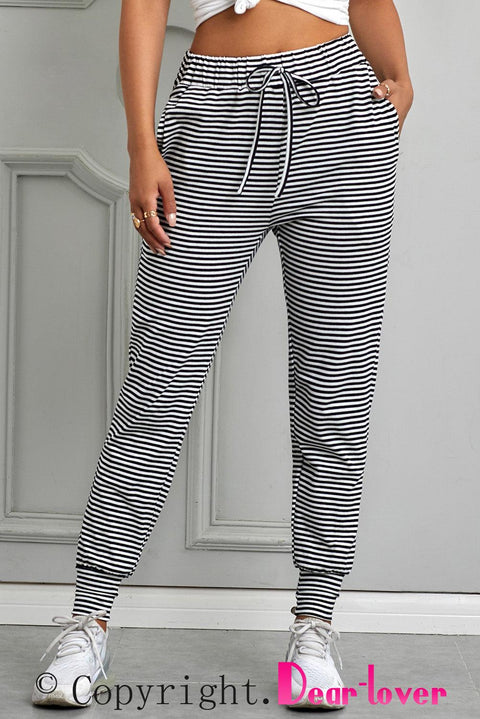 Black Striped Joggings