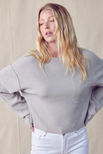 Boat Neck Ribbed &merci Sweater with Pocket