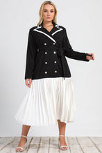 Black Plus Size Double-Breasted Lapel Collar Trench Coat