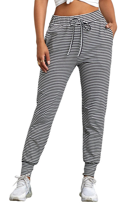 Black Striped Joggings