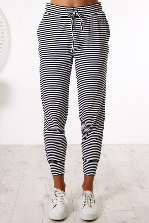 Black Striped Joggings